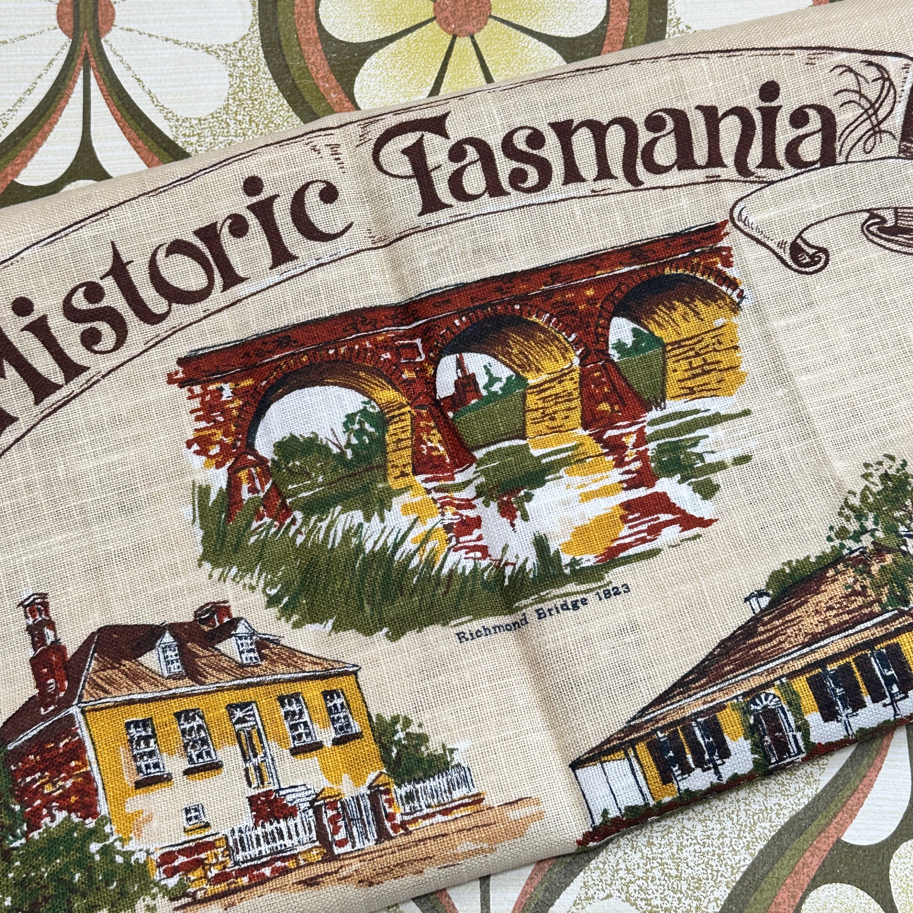 Vintage Tea Towel  Unused  Historic Tasmania