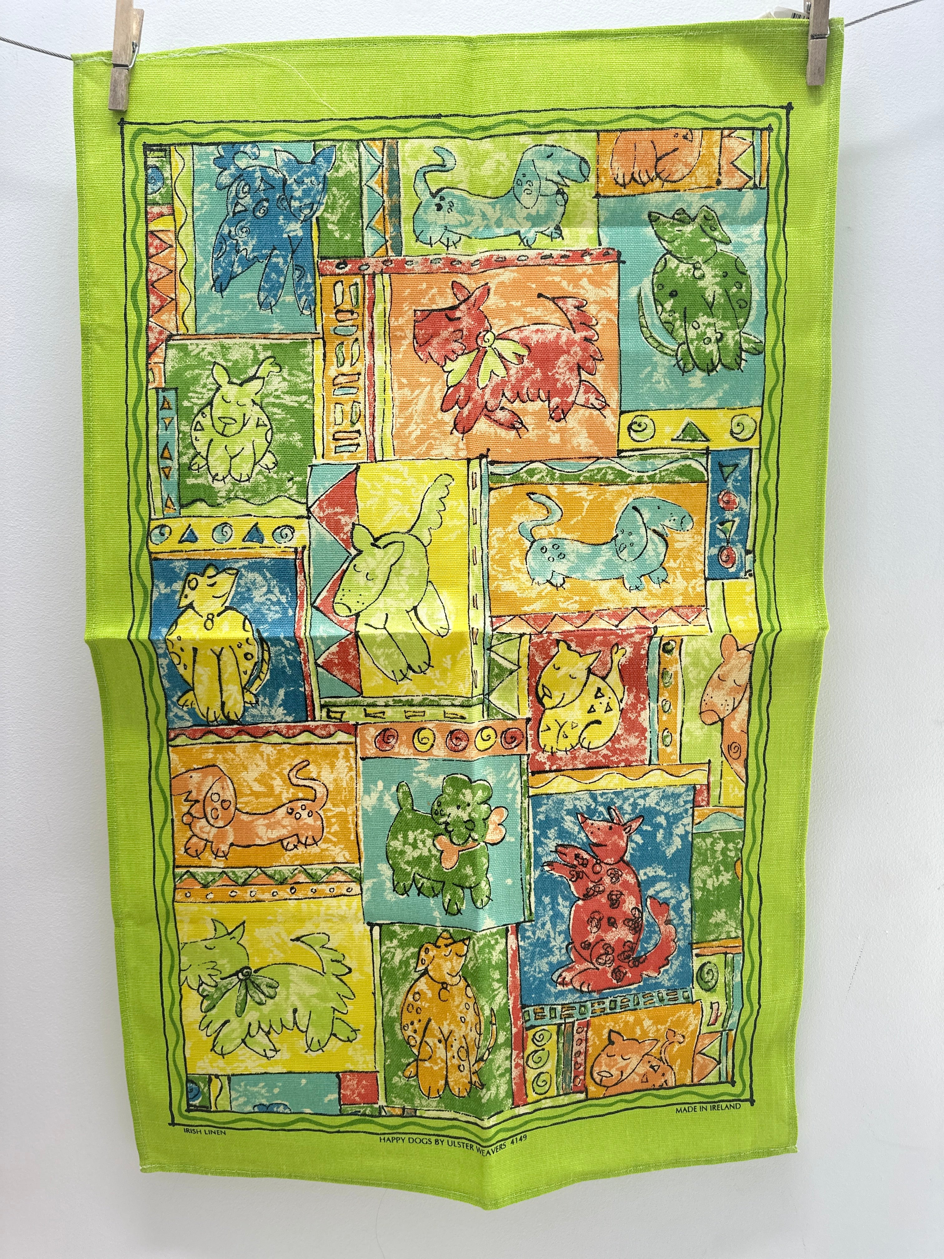 Vintage Tea Towel  Unused  With TAGS Ulster Dogs