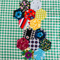 HEXAGON Craft Pack PAIR Vintage Fabric # 3