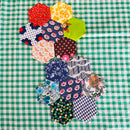 HEXAGON Craft Pack PAIR Vintage Fabric # 4