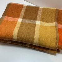 Beautiful Vintage Blanket Orange & Brown