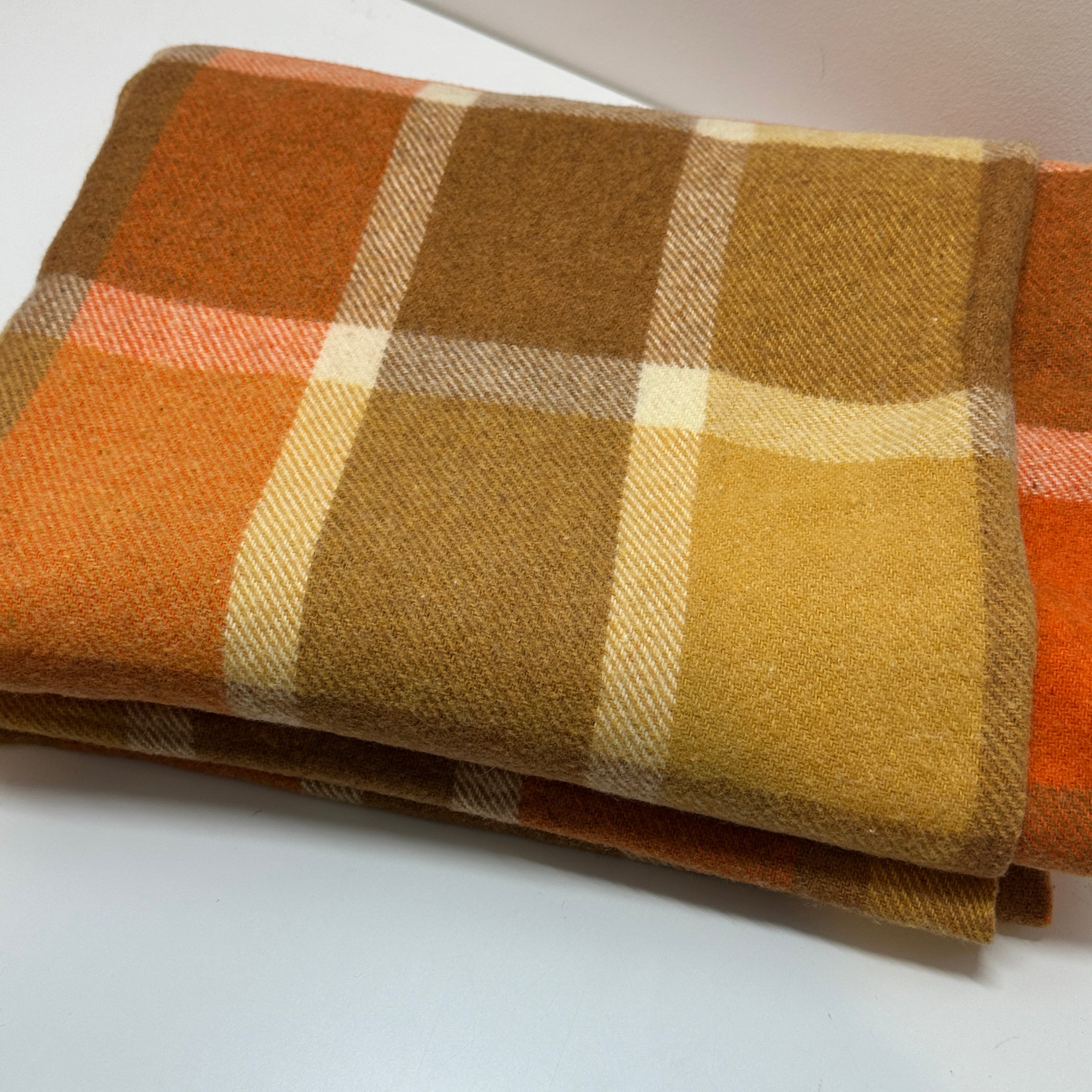 Beautiful Vintage Blanket Orange & Brown