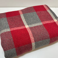 Red & Grey Blanket Wool Vintage