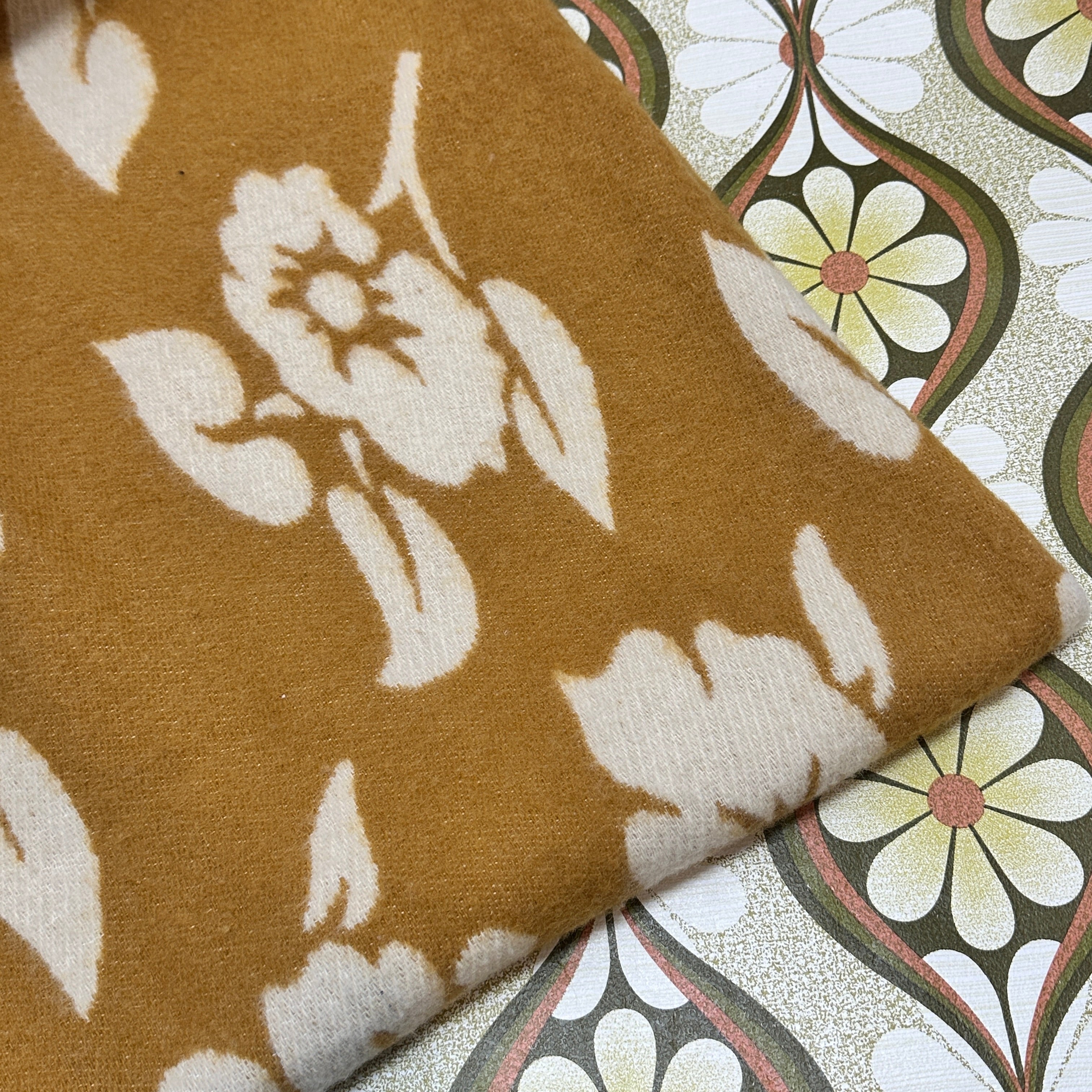 Stunning Brown FLoral Blanket VINTAGE