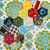 HEXAGON Craft Pack PAIR Vintage Fabric # 3