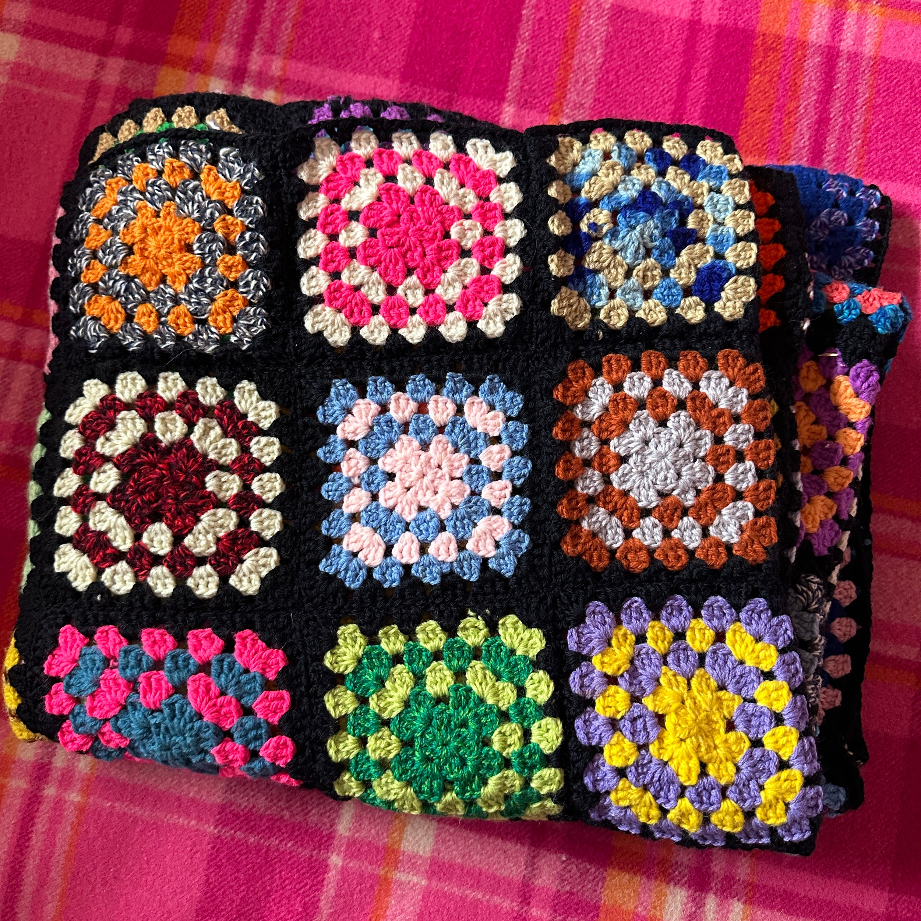 Granny Square Blanket Wool LOVELY