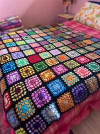 Granny Square Blanket Wool LOVELY