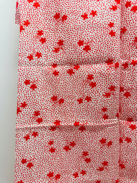 240cms Vintage Red Cotton Floral Fabric