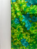 220cms VINTAGE Green Large Bold Floral