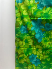 220cms VINTAGE Green Large Bold Floral