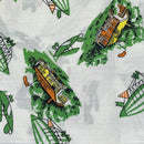 160cms Funky Green VIntage Fabric