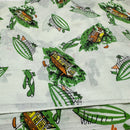 160cms Funky Green VIntage Fabric