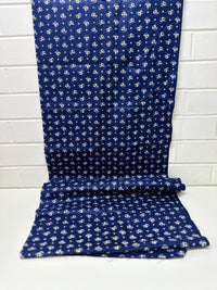 250cms Vintage BEAUTIFUL Navy Blue Floral Fabric