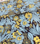 130cms Cute Cotton Floral Fabric Blue & Yellow