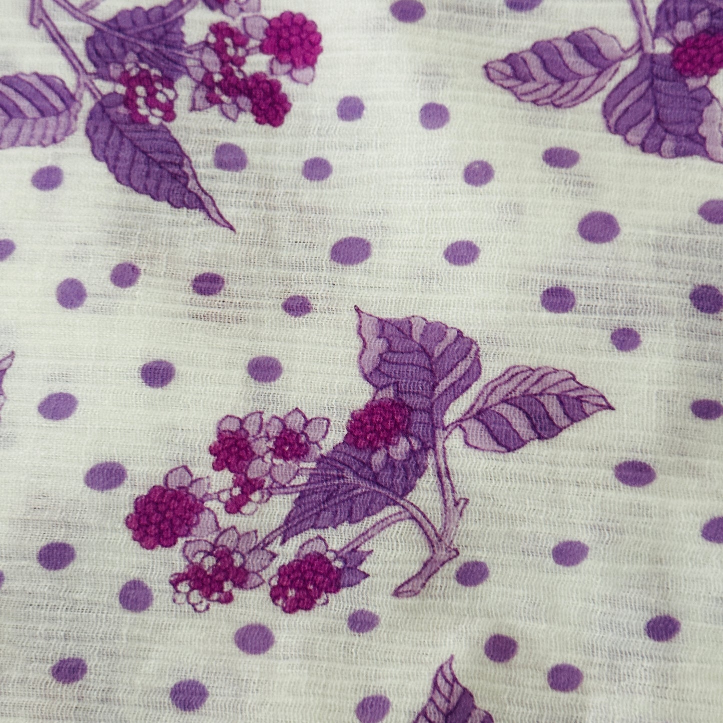 100cms Cute VINTAGE Purple POLKA Dot Fabric