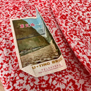 200cms Vintage Red Floral Fabric COTTON