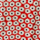 240cms Red & White Floral Fabric LOVELY Vintage