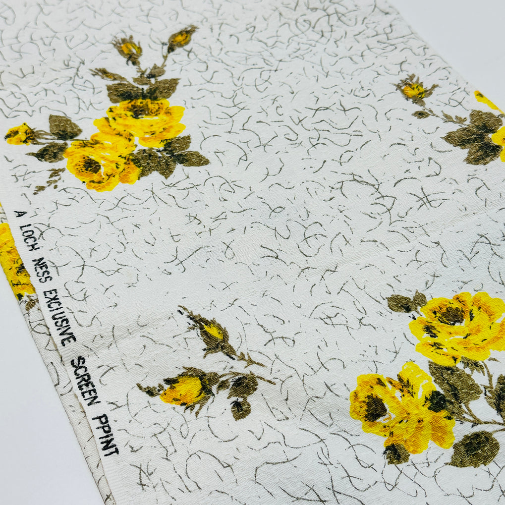 110cms Vintage Barkcloth Fabric Loch Ness