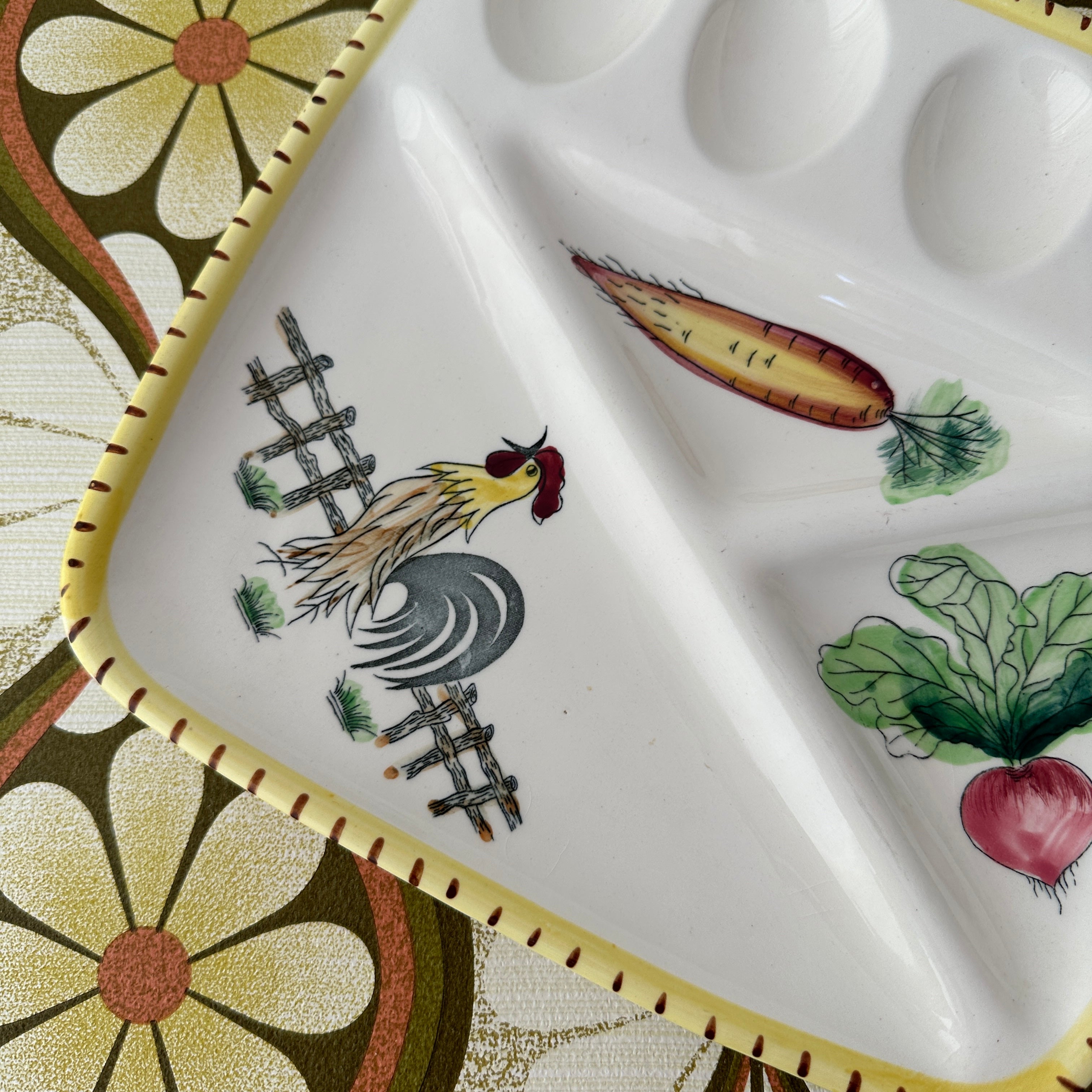FABULOUS Vintage Retro Kitsch JAPAN Plate – Pink Peacock