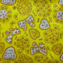 250cms VINTAGE Bright Yellow Cotton Fabric