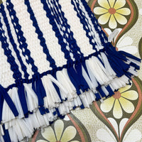 Handmade Navy & Cream Door Mat Rug