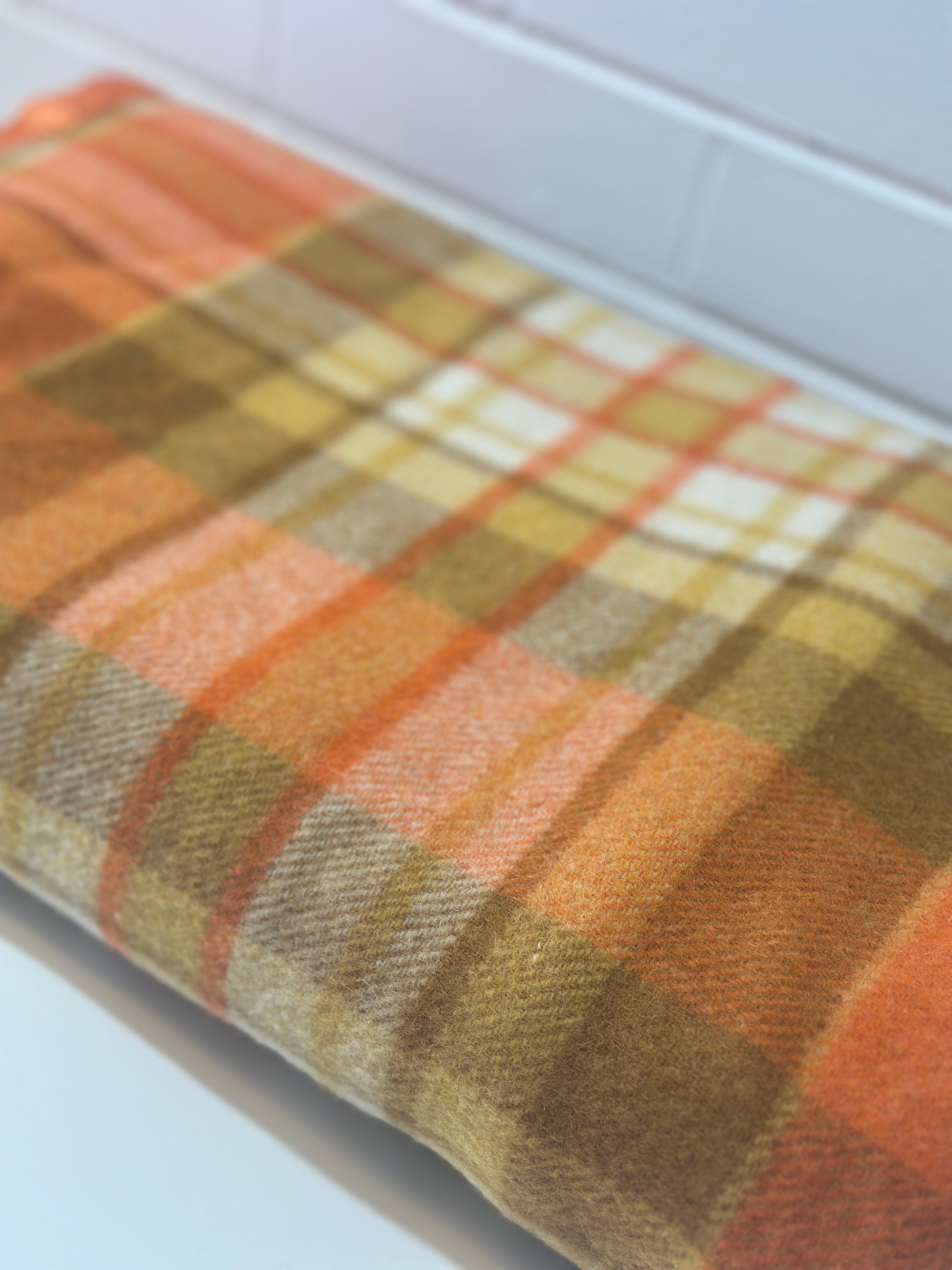 Vintage MYER Orange & Brown Blanket