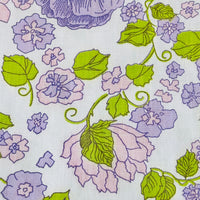 254cms One RETRO Purple Floral SHEET All Cotton STUNNING