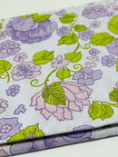 254cms One RETRO Purple Floral SHEET All Cotton STUNNING