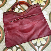 Maroon Vintage Clutch Handbag LEATHER