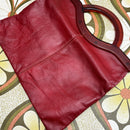 Maroon Vintage Clutch Handbag LEATHER