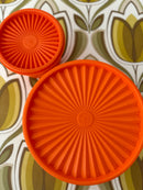 Set of TWO Vintage Orange TUPPERWARE Containers