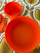 Set of TWO Vintage Orange TUPPERWARE Containers