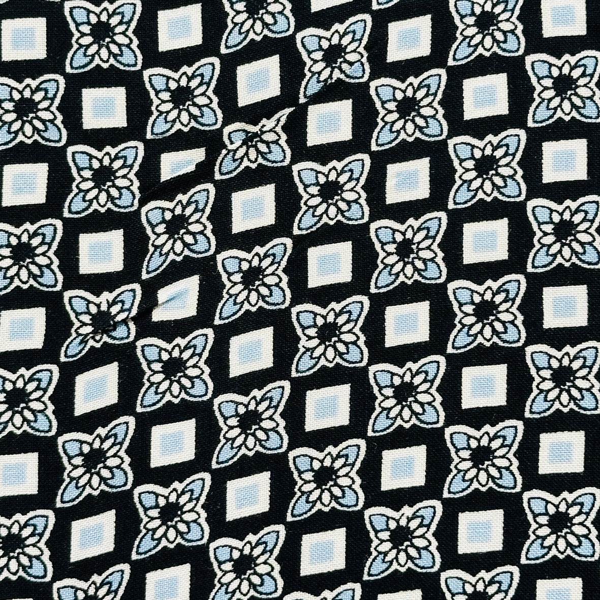 200cms Blue & Black Cotton Fabric