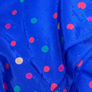 280cms Beautiful Vintage Silky Fabric Blue Polka Dots