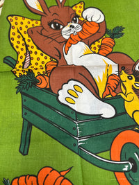 Rabbit Tea Towel UNUSED Cotton