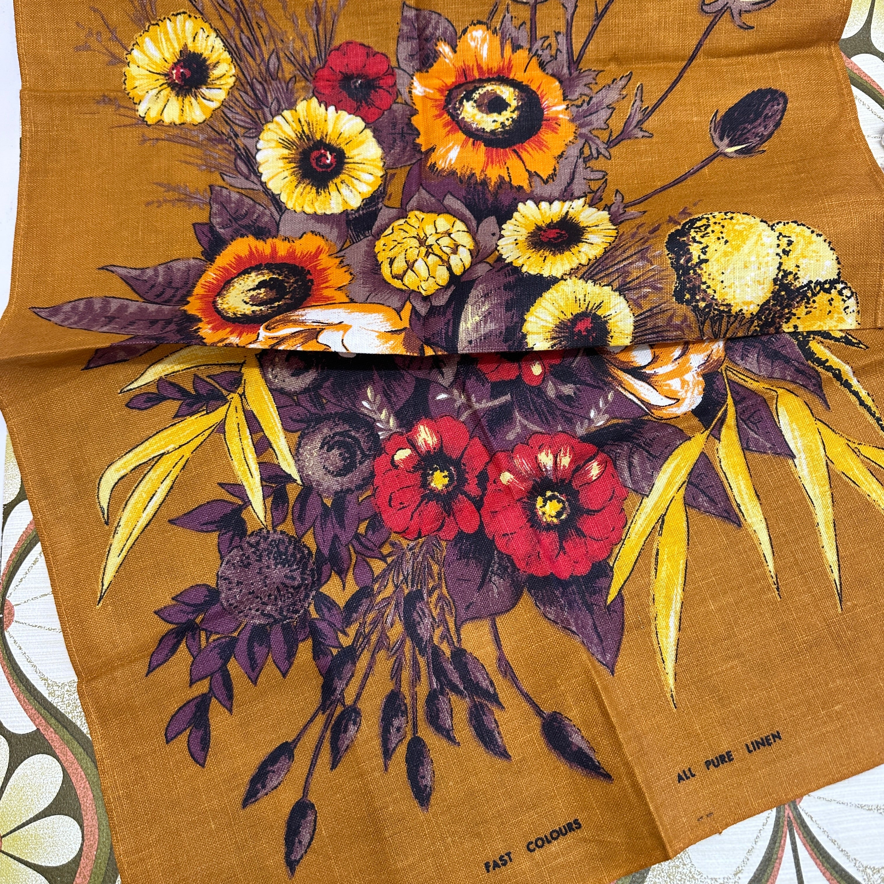 LAMONT Vintage UNUSED Tea Towel FLORAL