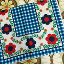 RETRO Vintage UNUSED Tea Towel FLORAL