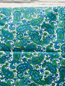 220cms Brushed Cotton Paisley Fabric RETRO