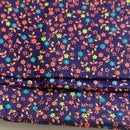 220cms Quality Vintage Navy Blue Floral Fabric Cotton