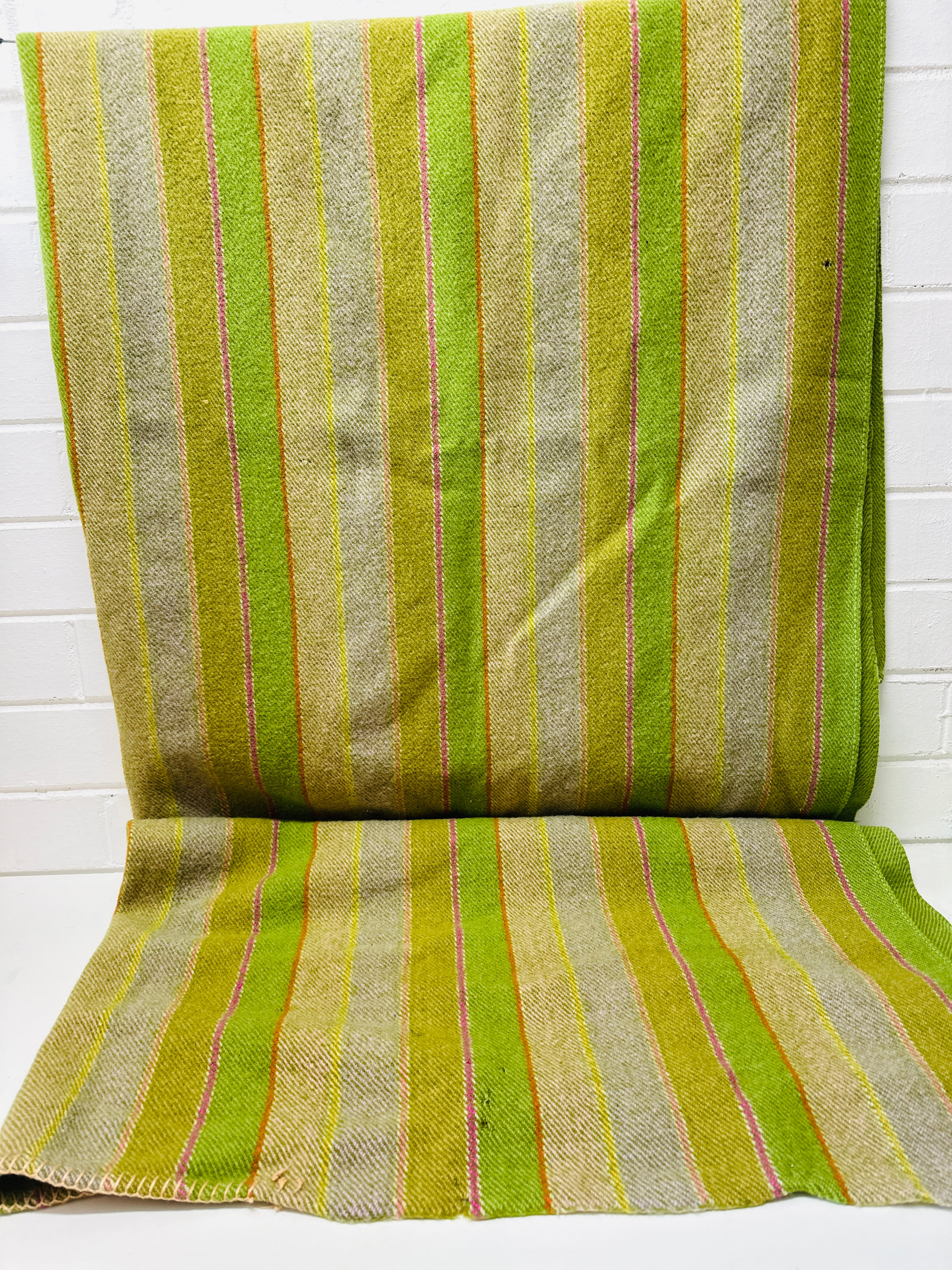 Vintage Green Wool CUTTER Blanket