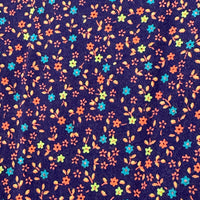 220cms Quality Vintage Navy Blue Floral Fabric Cotton