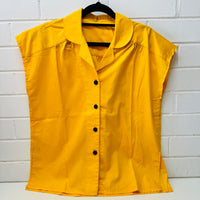 Bright Yellow Cotton Vintage Shirt