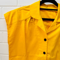 Bright Yellow Cotton Vintage Shirt