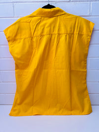 Bright Yellow Cotton Vintage Shirt