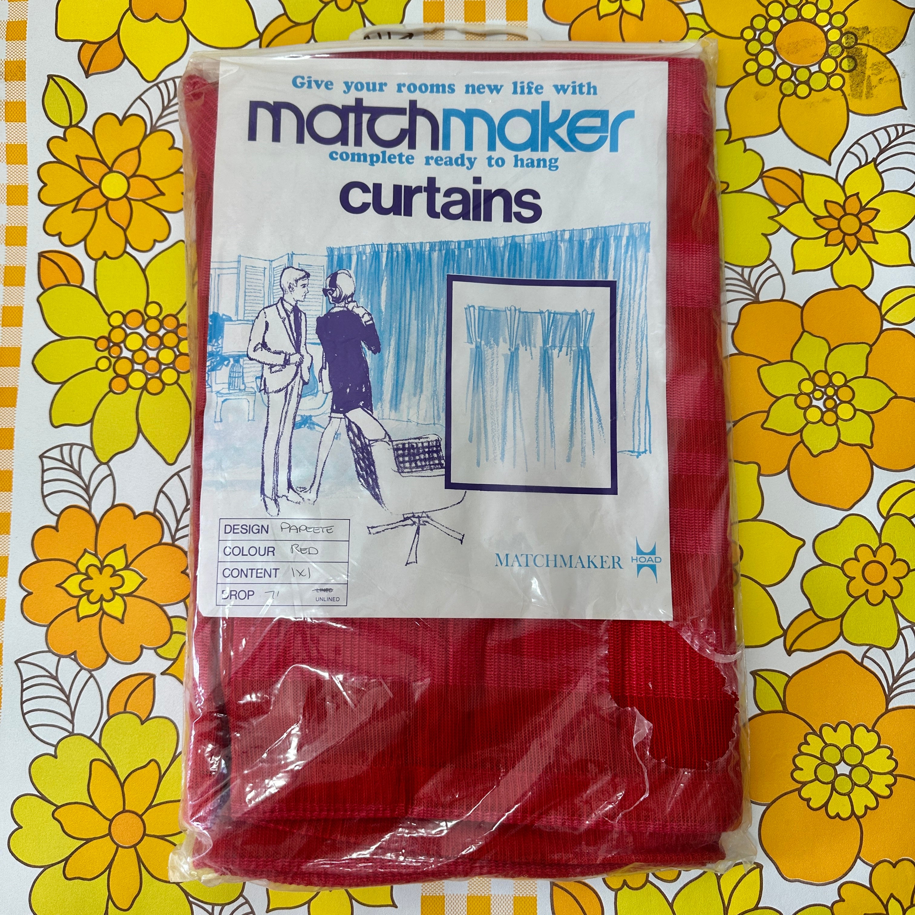 RETRO Matchmaker Curtain Ready to Hang UNUSED Vintage # 2