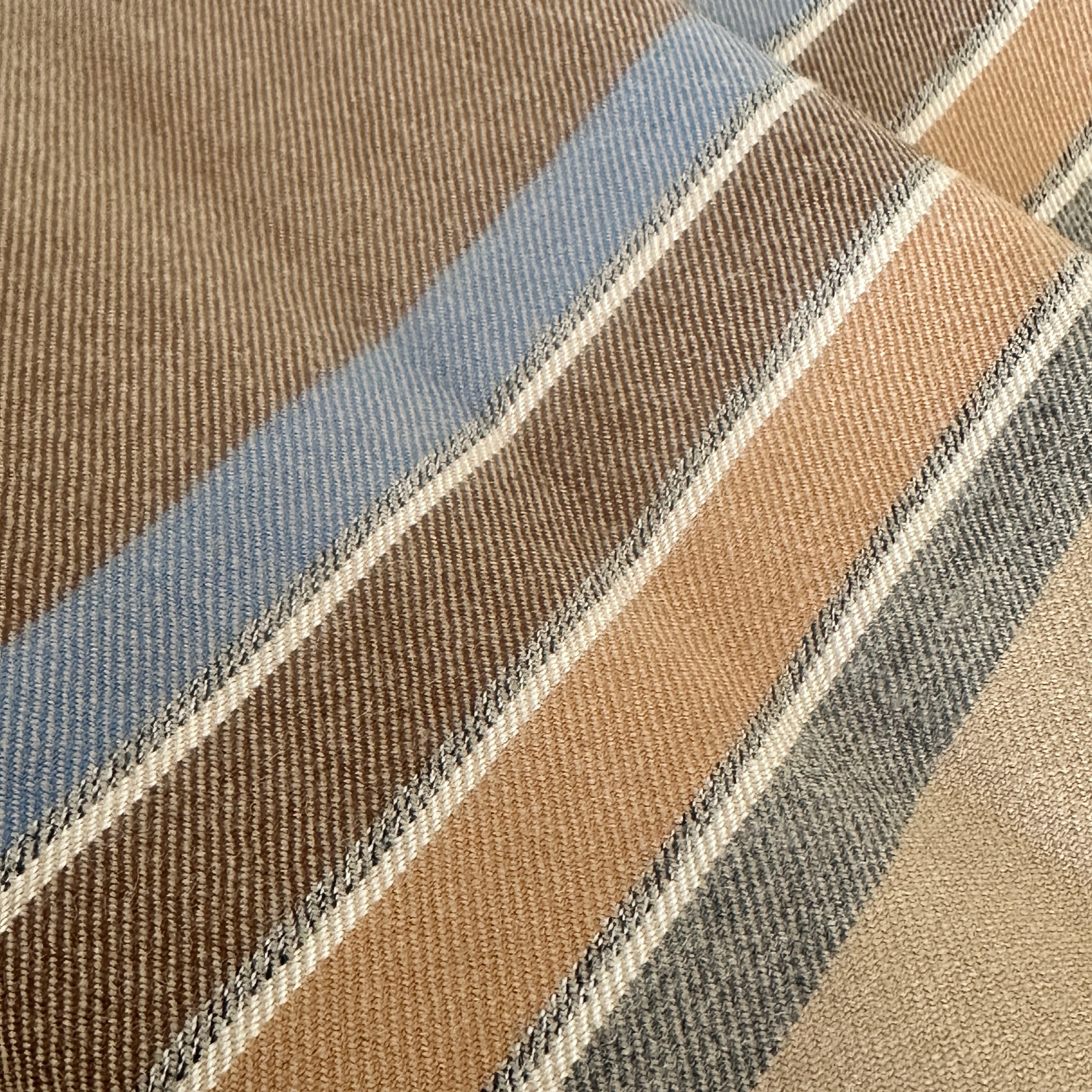170cms Vintage Brown Cotton Fabric Stripes
