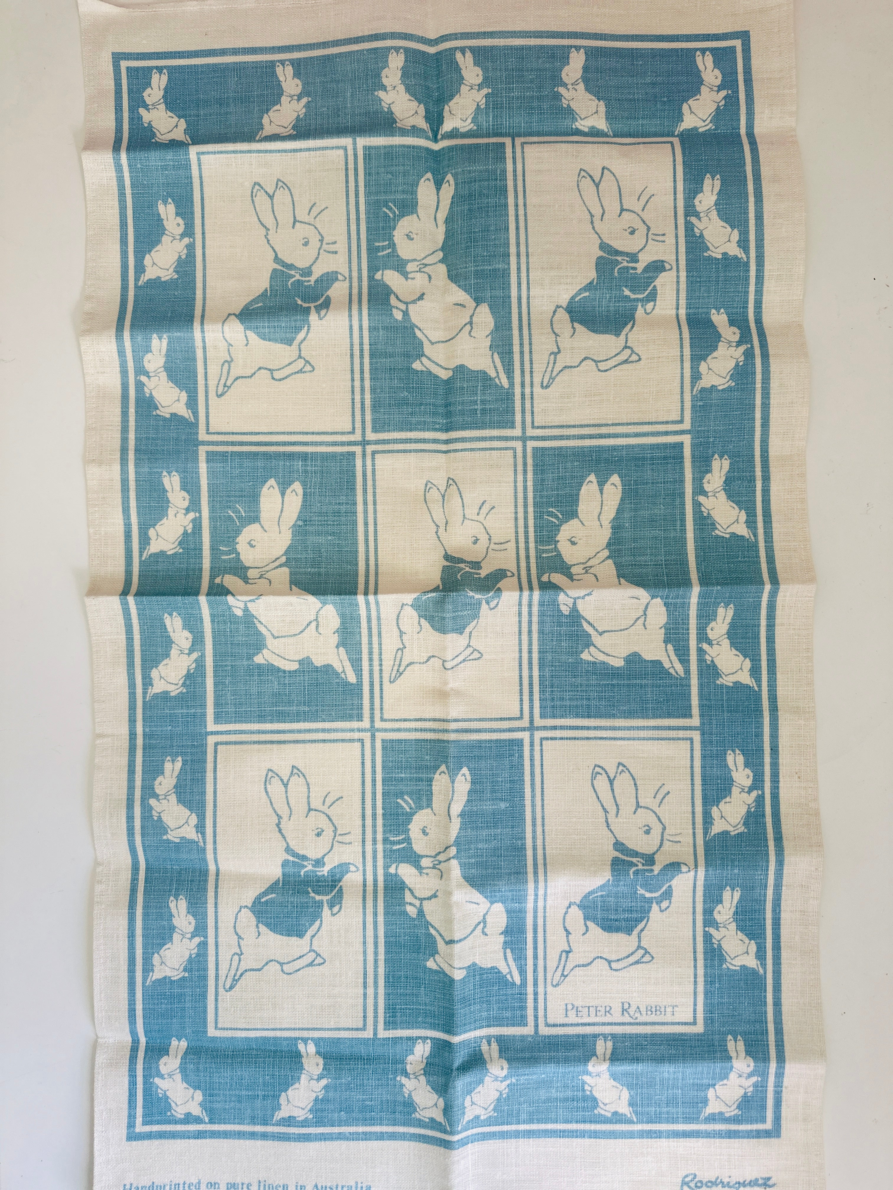 Pure Linen PETER RABBIT Tea Towel UNUSED