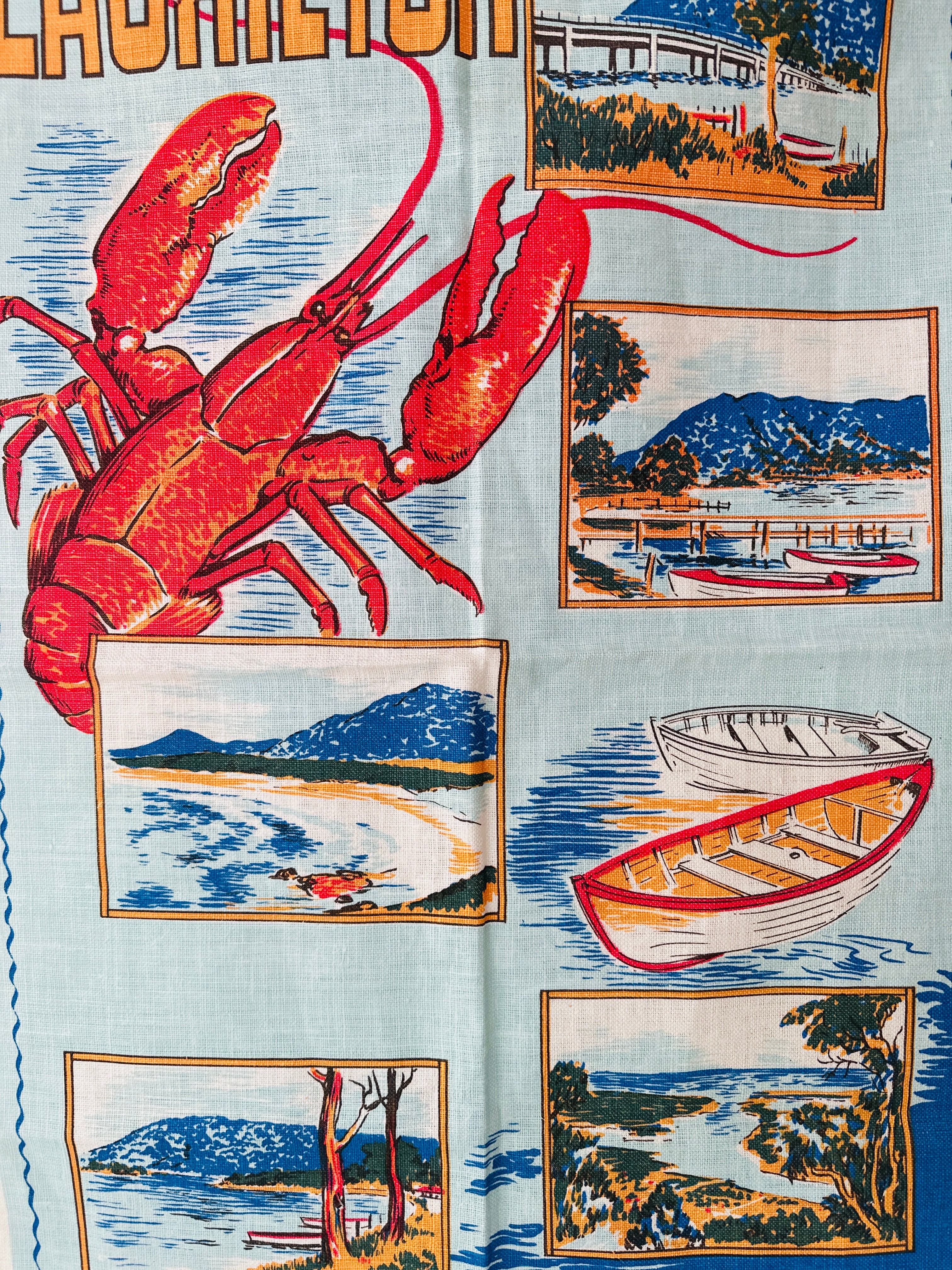 LAURIETON Vintage Lobster RETRO Tea Towel