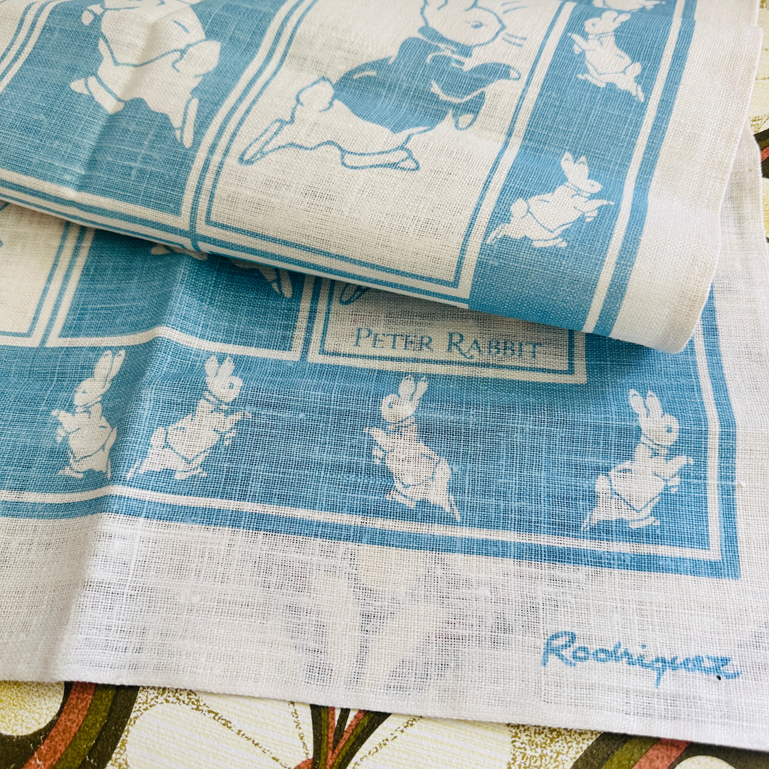 Pure Linen PETER RABBIT Tea Towel UNUSED