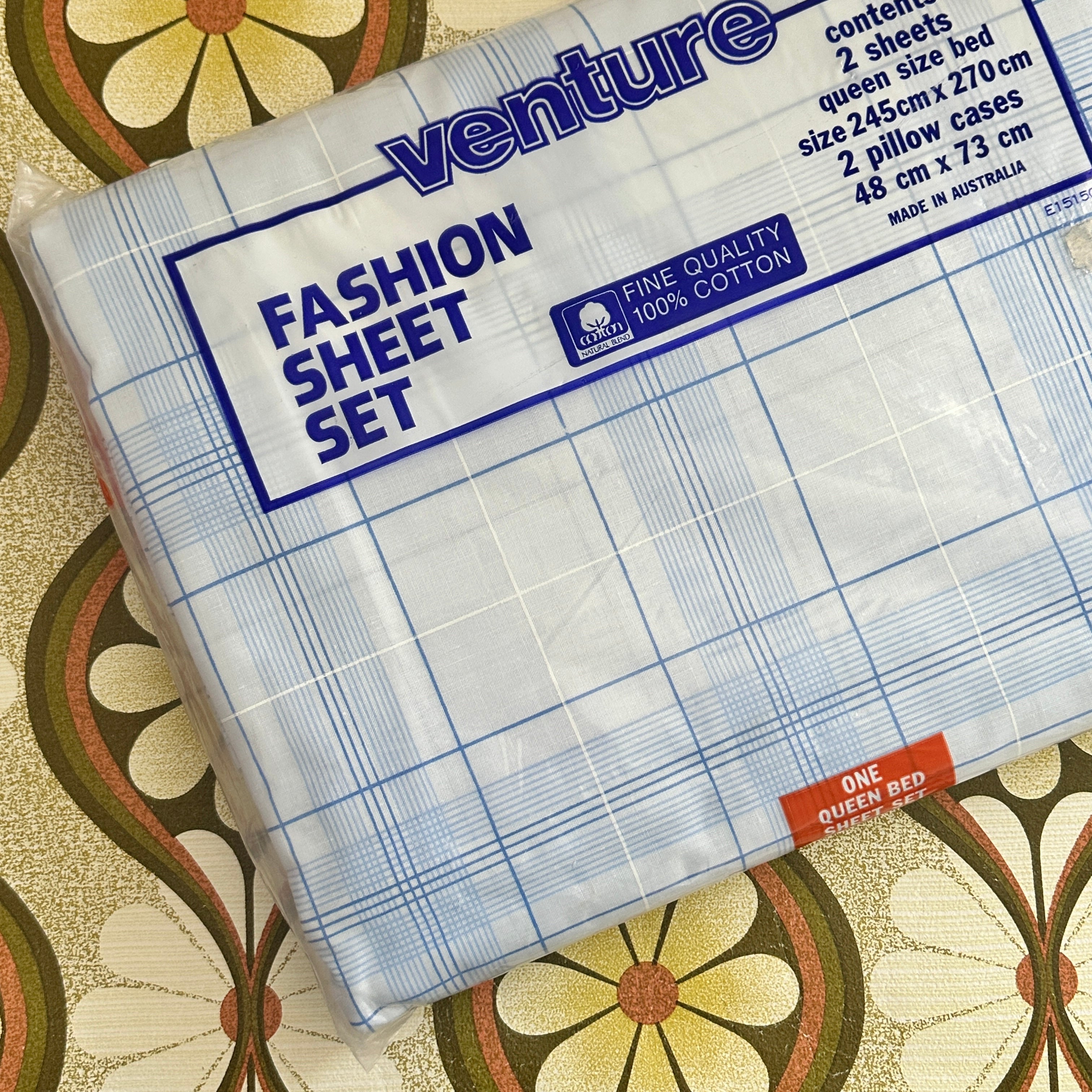 Venture Vintage Queen Sheet Set 100% Cotton